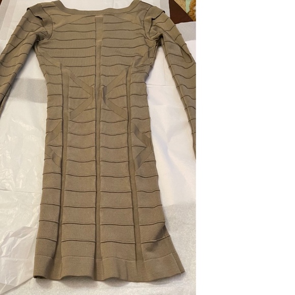 Bebe Kardashians Olive Green Bandage Bodycon Dress MEDIUM Kim Kardashian - Picture 12 of 16